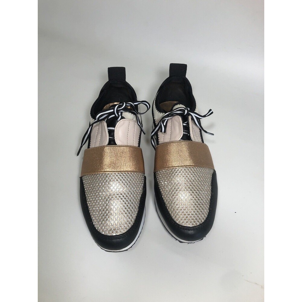 Steve Madden Women’s Attic Rose Gold Cream Mesh Size 7M Sneakers Side Cutouts